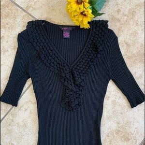 CJN Limited Black ribbed sweater, Size S